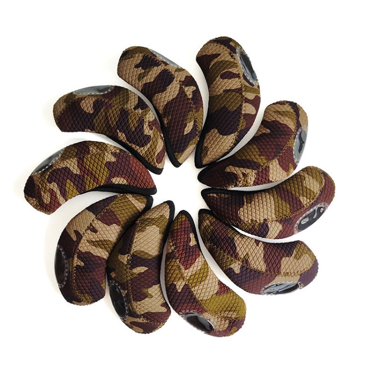 10PCS/Set 15X7 Neoprene Waterproof and Wear-resistant Golf Club Headgear, 10PCS 15X7 Black, 10PCS 15X7 Green, 10PCS 15X7 Camouflage