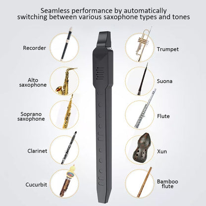 Mini Digital Electronic Saxophone Wind Instrument for Imitation of Various Musical Instrument Sounds, Electronic Saxophone White
