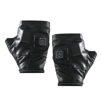 1 Pair Adjustable Temperature Rechargeable Intelligent Electric Heating Gloves Half Finger Gloves, S, M, L