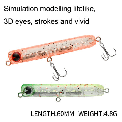 2pcs 4.8g 60mm Microbacter Pencil Top Horse Mouth Lure Bait Bionic Bait, 2pcs C, 2pcs D, 2pcs E, 2pcs F, 2pcs G, 2pcs H, 2pcs I, 2pcs A, 2pcs B