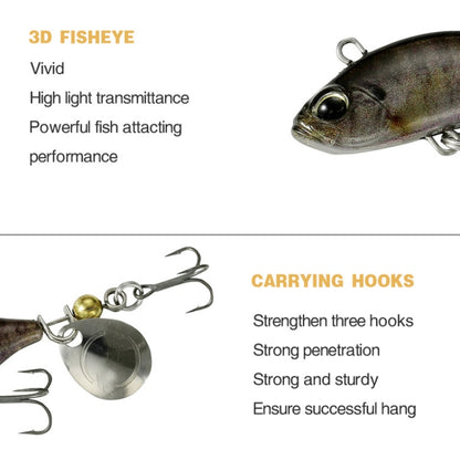 2pcs Luya Bait Shenshui VIB With Metal Tablets Fake Bait Tiller Mouth Bass Bionic Fishing Bait, 2pcs E