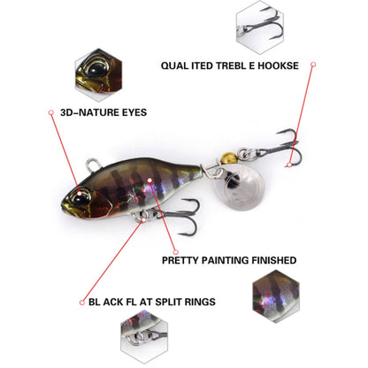 2pcs Luya Bait Shenshui VIB With Metal Tablets Fake Bait Tiller Mouth Bass Bionic Fishing Bait, 2pcs E