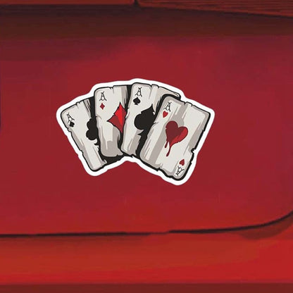 10 PCS Colourful Spray-painted Reflective Playing Card Sticker, Playing Card