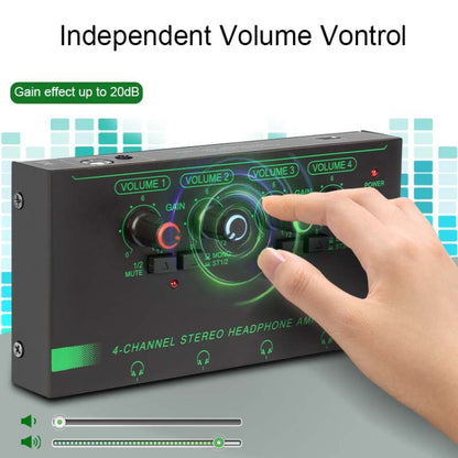 EF-4 RGB Professional 4 Channel Headphone Amplifier Studio Lossless Monitor Splitter, EF-4