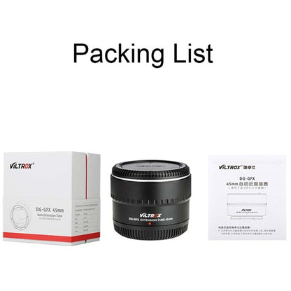 For Fujifilm 50R/50S VILTROX DG-GFX45mm Camera Medium Format Macro Adapter, For Fujifilm 50R/50S
