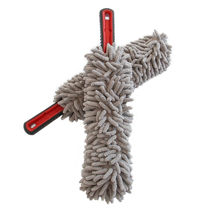 2 PCS Car Cleaning Chenille Long Handle Round Car Wash Duster, 39cm