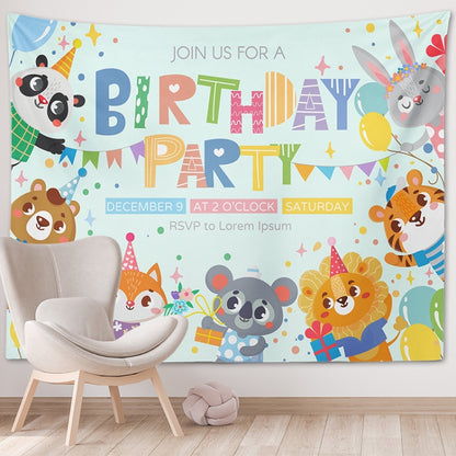 Happy Birthday Photo Backdrop Party Decoration Tapestry, 100x75cm, 150x100cm, 150x130cm, 200x150cm
