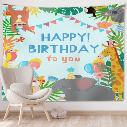 Happy Birthday Photo Backdrop Party Decoration Tapestry, 100x75cm, 150x100cm, 150x130cm, 200x150cm