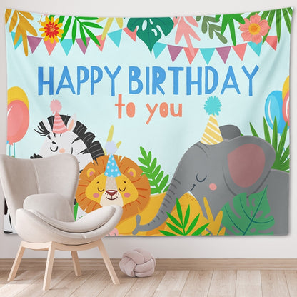 Happy Birthday Photo Backdrop Party Decoration Tapestry, 230x180cm, 230x150cm