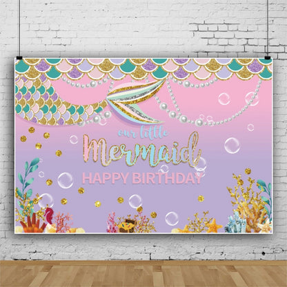 120 x 80cm Mermaid Happy Birthday Photography Background Cloth, 120 x 80cm (12009595), 120 x 80cm (12009608), 120 x 80cm (12009768), 120 x 80cm (12101789)