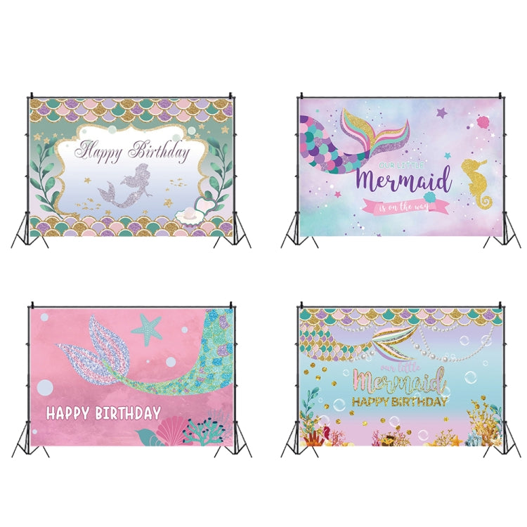 120 x 80cm Mermaid Happy Birthday Photography Background Cloth, 120 x 80cm (12009595), 120 x 80cm (12009608), 120 x 80cm (12009768), 120 x 80cm (12101789)