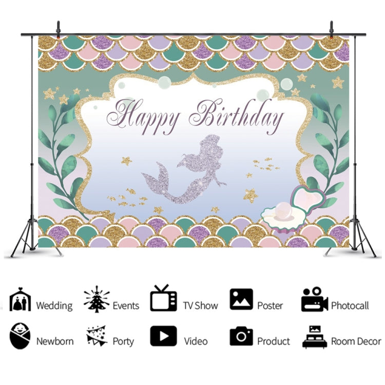 120 x 80cm Mermaid Happy Birthday Photography Background Cloth, 120 x 80cm (12009595), 120 x 80cm (12009608), 120 x 80cm (12009768), 120 x 80cm (12101789)