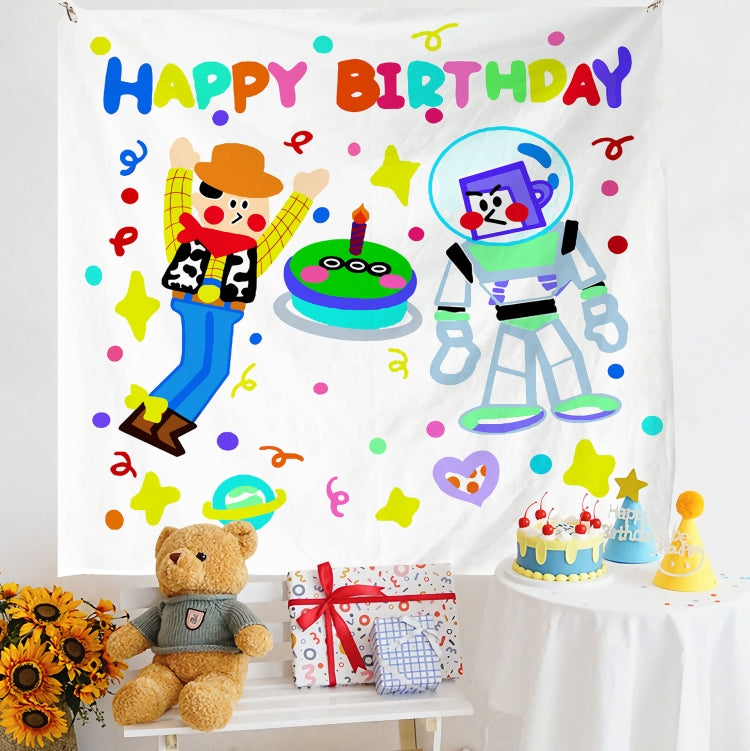 Birthday Layout Hanging Cloth Children Photo Wall Cloth, 180x230cm Velvet