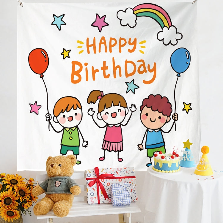 Birthday Layout Hanging Cloth Children Photo Wall Cloth, 180x230cm Velvet