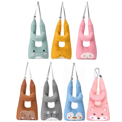 8146 Cartoon Adjustable Car Children Sleep Safety Belt U-shaped Neck Pillow, Gray Totoro, Blue Penguin, Yellow Cat, Coffee Monkey