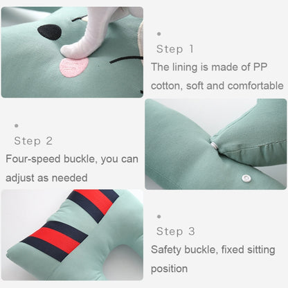 8146 Cartoon Adjustable Car Children Sleep Safety Belt U-shaped Neck Pillow, Gray Totoro, Blue Penguin, Yellow Cat, Coffee Monkey