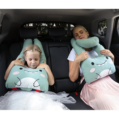 8146 Cartoon Adjustable Car Children Sleep Safety Belt U-shaped Neck Pillow, Gray Totoro, Blue Penguin, Yellow Cat, Coffee Monkey