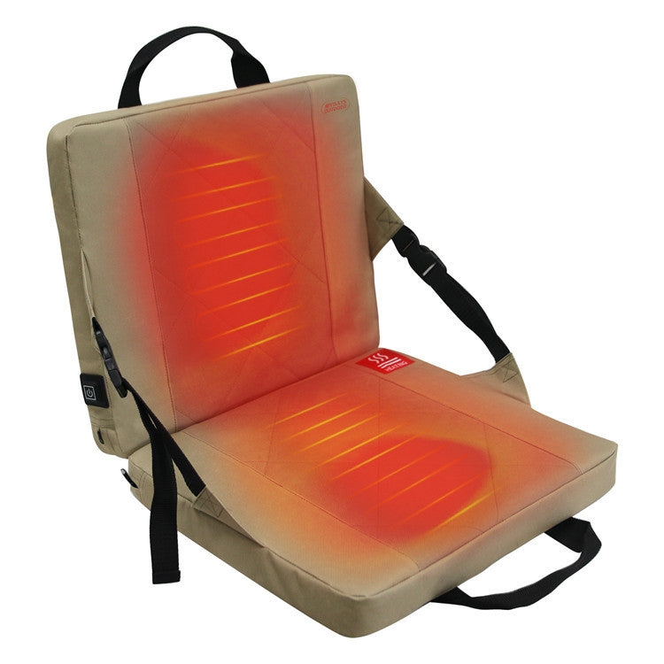 Outdoor Portable Camping Heated Foldable Cushion, Size:, 33x38x4cm Black, 33x38x4cm Khaki