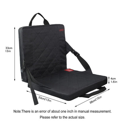 Outdoor Portable Camping Heated Foldable Cushion, Size:, 33x38x4cm Black, 33x38x4cm Khaki