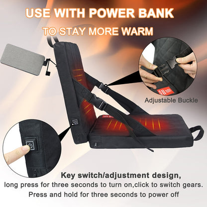 Outdoor Portable Camping Heated Foldable Cushion, Size:, 33x38x4cm Black, 33x38x4cm Khaki