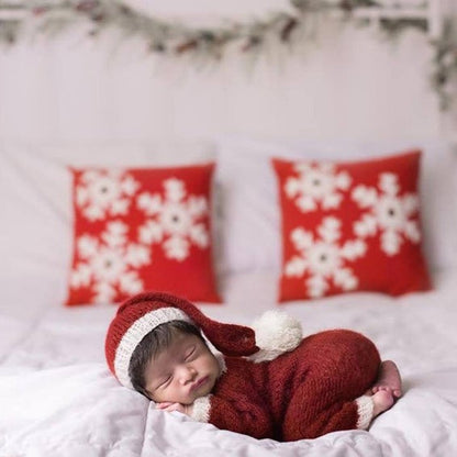Newborn Photography Clothing Christmas Theme Modeling Mohair Hat + Jumpsuit Suit