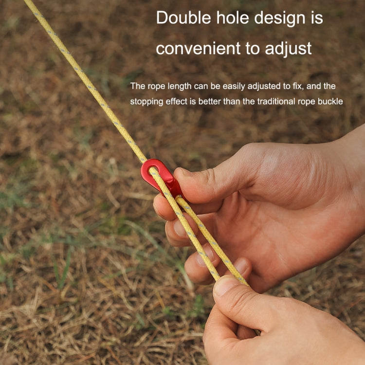 10pcs Outdoor Camping Aluminum Alloy Binocular Wind Rope Buckle Canopy Tent Pull Rope Stop Adjustment Piece, Color: Orange, Orange, Red, Silver