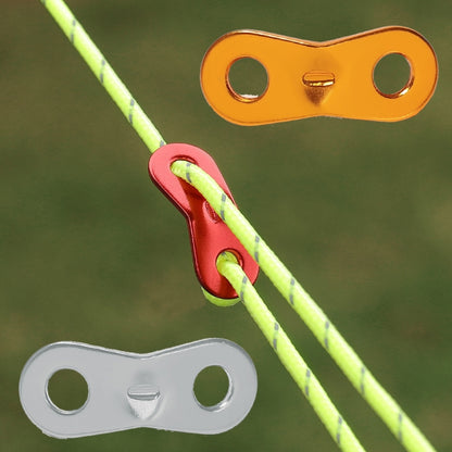 10pcs Outdoor Camping Aluminum Alloy Binocular Wind Rope Buckle Canopy Tent Pull Rope Stop Adjustment Piece, Color: Orange, Orange, Red, Silver