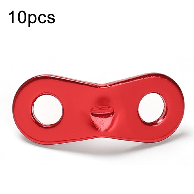 10pcs Outdoor Camping Aluminum Alloy Binocular Wind Rope Buckle Canopy Tent Pull Rope Stop Adjustment Piece, Color: Orange, Orange, Red, Silver