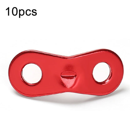 10pcs Outdoor Camping Aluminum Alloy Binocular Wind Rope Buckle Canopy Tent Pull Rope Stop Adjustment Piece, Color: Orange, Orange, Red, Silver
