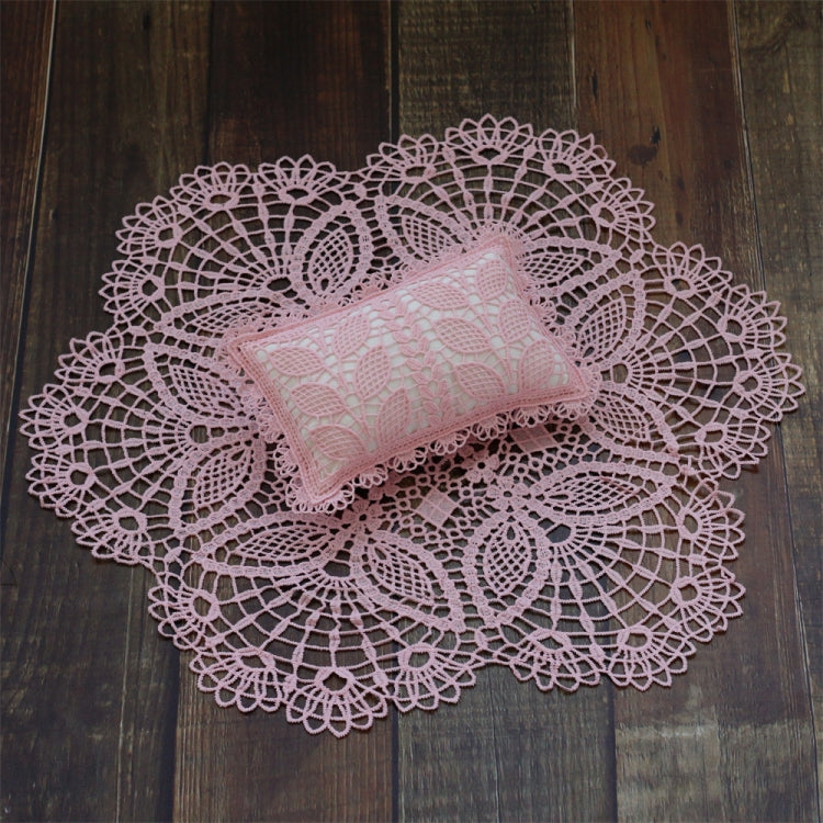 Hollow Lace Round Blanket + Pillow Suit Baby Photography Props, Blanket Suit(Light Blue), Blanket Suit(Light Green), Blanket Suit(Khaki), Blanket Suit(Beige), Blanket Suit(White), Blanket Suit(Pink)
