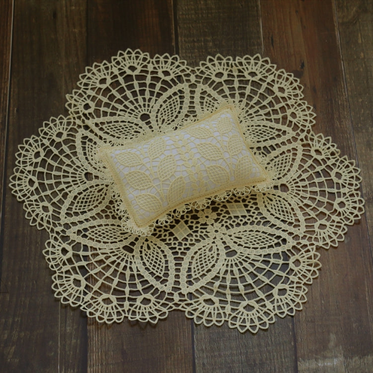 Hollow Lace Round Blanket + Pillow Suit Baby Photography Props, Blanket Suit(Beige), Blanket Suit(White), Blanket Suit(Pink), Blanket Suit(Light Blue), Blanket Suit(Light Green), Blanket Suit(Khaki)
