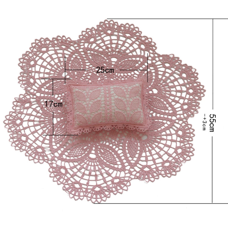Hollow Lace Round Blanket + Pillow Suit Baby Photography Props, Blanket Suit(Beige), Blanket Suit(White), Blanket Suit(Pink), Blanket Suit(Light Blue), Blanket Suit(Light Green), Blanket Suit(Khaki)
