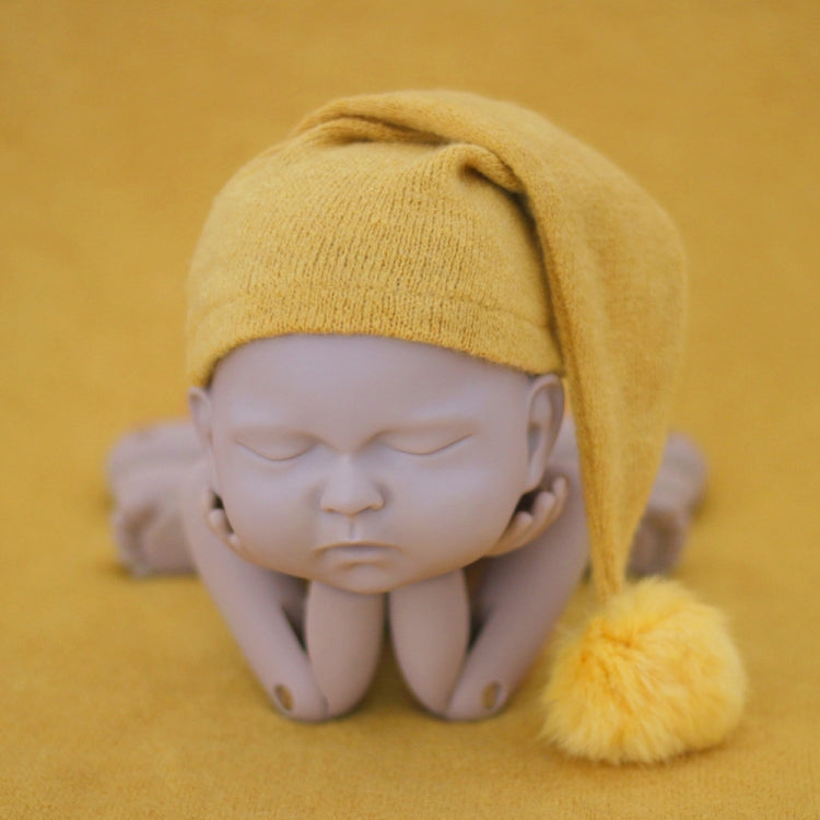 Newborn Photography Clothing Baby Photography Fur Ball Knitted Long Tail Hat, Hat(Light Purple), Hat(Grey), Hat(Coffee), Hat(Green), Hat(Taro Color), Hat(Light Green), Hat(Camel), Hat(Pink), Hat(Yellow), Hat(Light Blue), Hat(Blue), Hat(White)