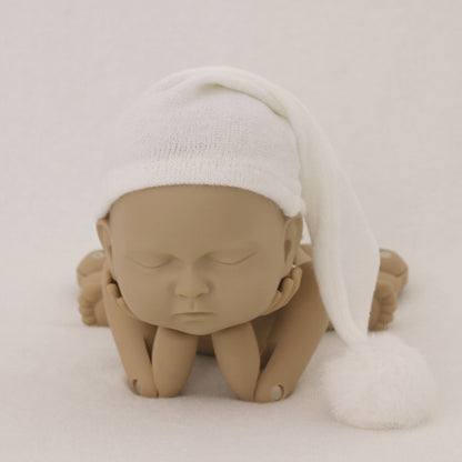 Newborn Photography Clothing Baby Photography Fur Ball Knitted Long Tail Hat, Hat(White), Hat(Light Purple), Hat(Grey), Hat(Coffee), Hat(Green), Hat(Taro Color), Hat(Light Green), Hat(Camel), Hat(Pink), Hat(Yellow), Hat(Light Blue), Hat(Blue)