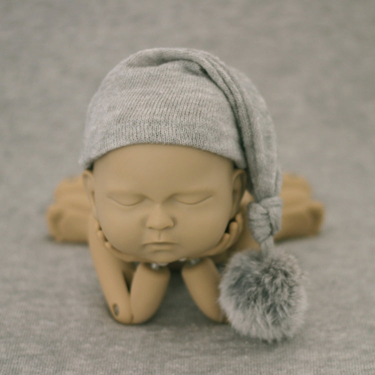 Newborn Photography Clothing Baby Photography Fur Ball Knitted Long Tail Hat, Hat(Light Purple), Hat(Grey), Hat(Coffee), Hat(Green), Hat(Taro Color), Hat(Light Green), Hat(Camel), Hat(Pink), Hat(Yellow), Hat(Light Blue), Hat(Blue), Hat(White)