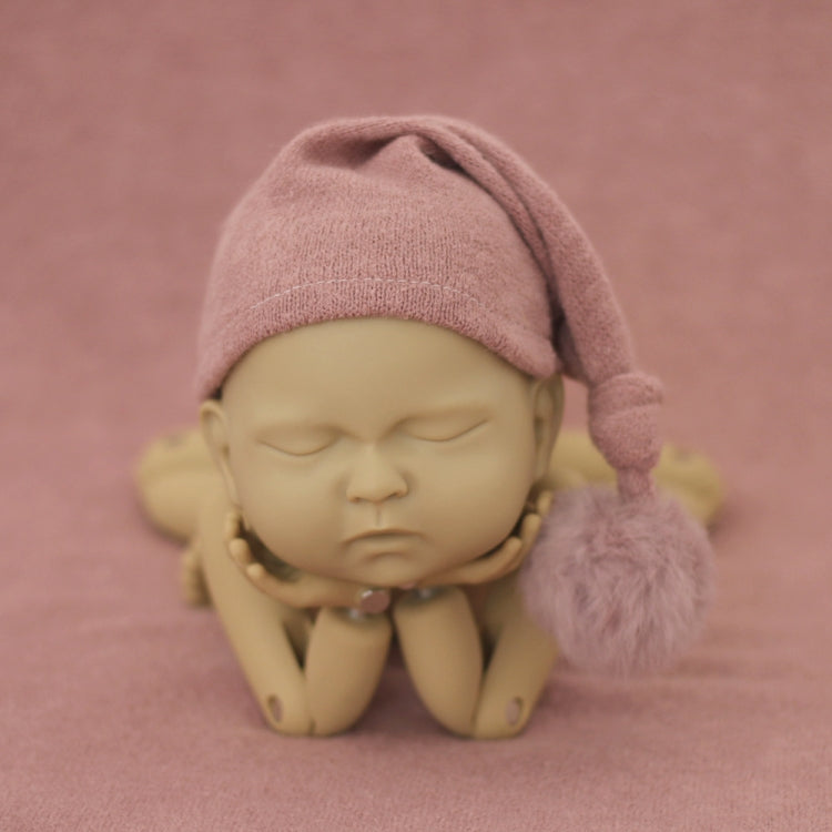 Newborn Photography Clothing Baby Photography Fur Ball Knitted Long Tail Hat, Hat(Light Purple), Hat(Grey), Hat(Coffee), Hat(Green), Hat(Taro Color), Hat(Light Green), Hat(Camel), Hat(Pink), Hat(Yellow), Hat(Light Blue), Hat(Blue), Hat(White)