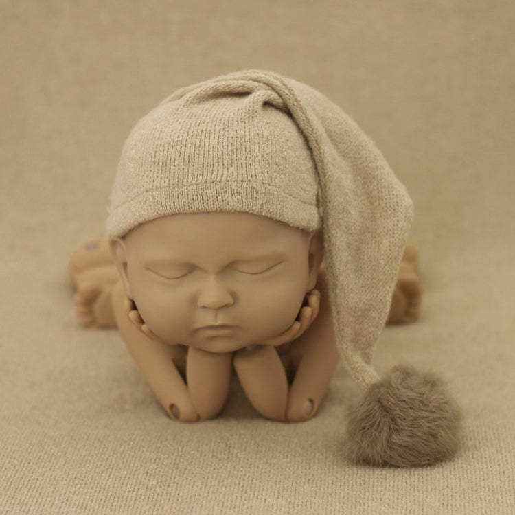 Newborn Photography Clothing Baby Photography Fur Ball Knitted Long Tail Hat, Hat(Light Purple), Hat(Grey), Hat(Coffee), Hat(Green), Hat(Taro Color), Hat(Light Green), Hat(Camel), Hat(Pink), Hat(Yellow), Hat(Light Blue), Hat(Blue), Hat(White)