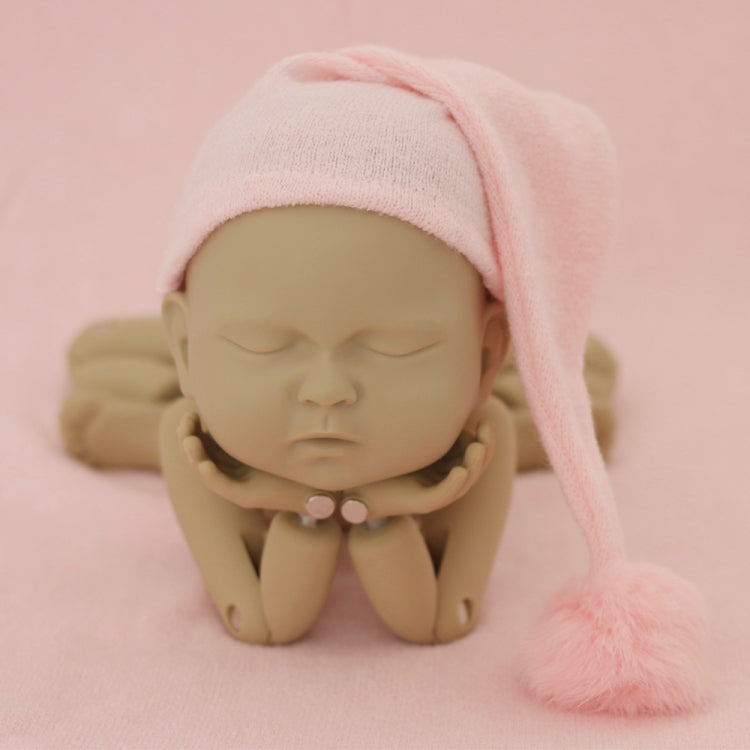 Newborn Photography Clothing Baby Photography Fur Ball Knitted Long Tail Hat, Hat(White), Hat(Light Purple), Hat(Grey), Hat(Coffee), Hat(Green), Hat(Taro Color), Hat(Light Green), Hat(Camel), Hat(Pink), Hat(Yellow), Hat(Light Blue), Hat(Blue)