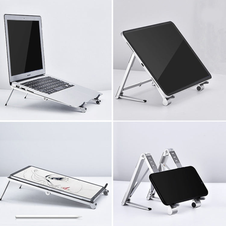 X23 3 In 1 Portable Storage Foldable Aluminum Phone Tablet Stand, X23 (Grey), X23 (Silver)