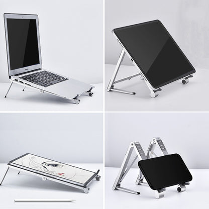 X23 3 In 1 Portable Storage Foldable Aluminum Phone Tablet Stand, X23 (Grey), X23 (Silver)