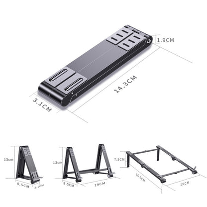 X23 3 In 1 Portable Storage Foldable Aluminum Phone Tablet Stand, X23 (Grey), X23 (Silver)