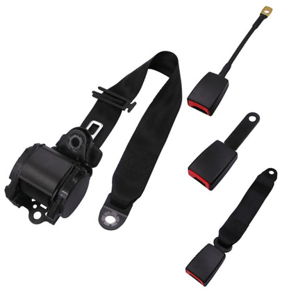 Universal 3-point Car Retrofit Seat Belt With Emergency Locking, Iron Bar Latch, Iron Buckle, Braided Straps