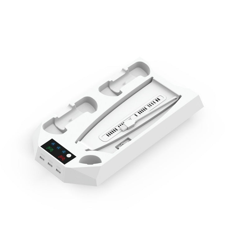 For PS5 DE/UHD 2 In 1 Handheld Console Cooling Stand Fan Base, White, Black