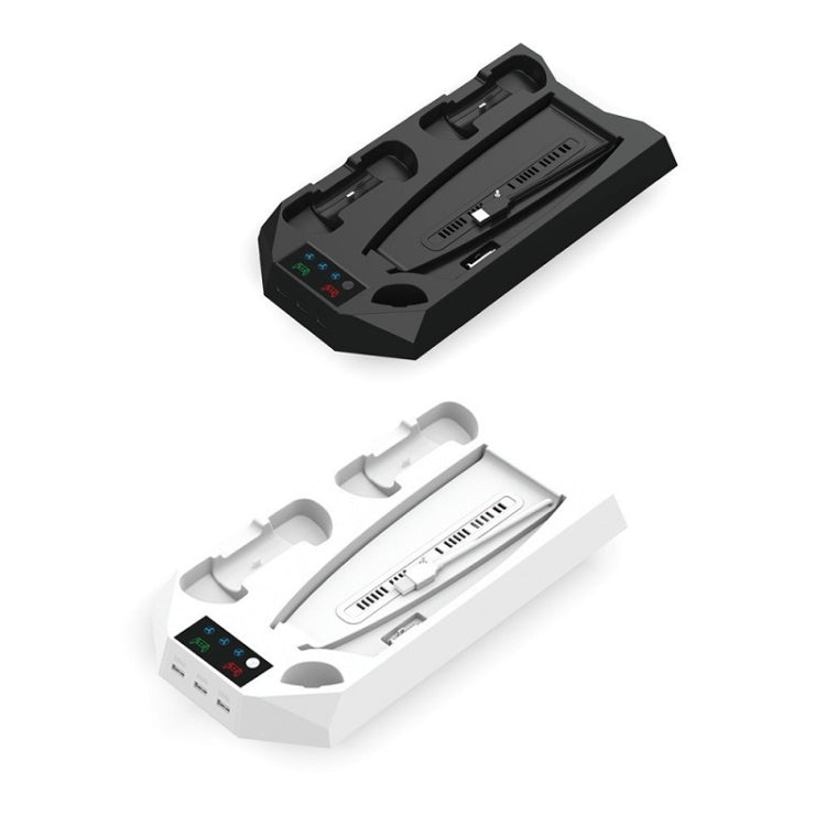 For PS5 DE/UHD 2 In 1 Handheld Console Cooling Stand Fan Base, White, Black
