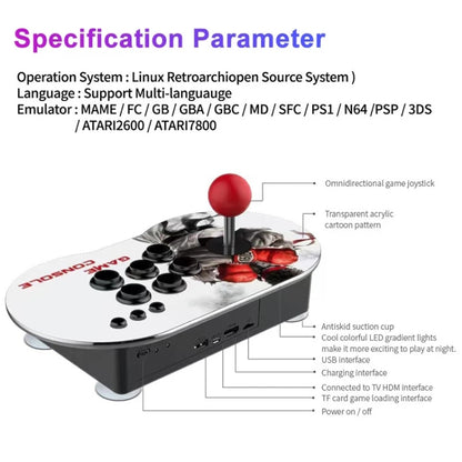 MANTE1 MT6 TV Console Game Joystick Turret HD 4K Game, MT6 64G Built-in 10000 Games+for PS1 Game, MT6 2 Persons 32G Built-in 10000 Game, MT6 2 Persons 64G Built-in 15000 Games+for PS1 Game, MT6 3 Persons 32G Built-in 10000 Games+Wireless Handle