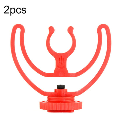 2pcs Microphone Mounting Bracket Cold Shoe Mount Mic Holder, 2pcs Cold Shoe Mount Red
