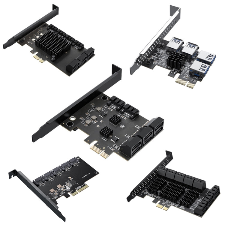 SATA3.0 Rotary Card Computer Desktop Solid State Hard Disk, Style:, PCIE X1 To 10 Ports