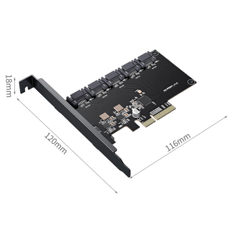 SATA3.0 Rotary Card Computer Desktop Solid State Hard Disk, Style:, PCIE X1 To 10 Ports