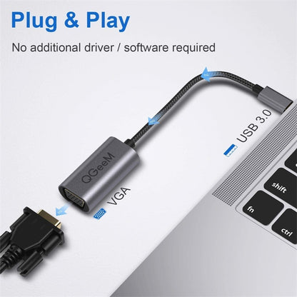 QGeeM QG-UA07-A USB 3.0 to VGA High Speed Transfer Multi-Display Video Converter, USB 3.0 to VGA