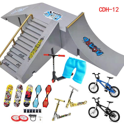 CDH-12 Mini Finger Bike Bicycle Finger Skateboards Skate Ramp Parts Set, CDH-12